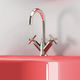 Zweigriffmischer für Waschtisch / Einbau / Nickel / für Badezimmer