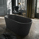 ovale Badewanne / freistehend / für Wohnungen / emailliertes Metall