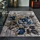 moderner Teppich / Blumenmotive / Wolle / Viskose