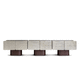 modernes Sideboard / lackiertes Holz / lackiertes Glas / Hartglas