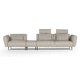 kompaktes Sofa / modern / Stoff / Leder