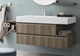 wandmontierter Waschtisch-Unterschrank / Holz / modern / mit Schubladen