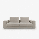 Modulsofa / beige / Stoff / Massivholz