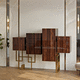 Sideboard mit hohen Beinen / originelles Design / hochglanzlackiertes Holz / Macassar-Ebenholz
