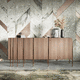 modernes Sideboard / Holzfurnier / hochglanzlackiertes Holz / Mahagoni