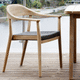 Esszimmerstuhl / skandinavisches Design / für Außenbereich / Teakholz / Kordel