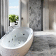 ovale Badewanne / freistehend / für Wohnungen / Acryl