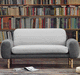 Sofa / skandinavisches Design / Stoff / Leder / mit abnehmbarem Kissen