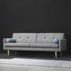 graues Sofa / Stoff / Leder / Zweisitzer