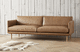 modernes Sofa / braun / Stoff / Leder