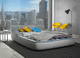 Doppelbett / modern / Polster / Stoff