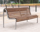 moderne Bank für den öffentlichen Raum / Holz / galvanisiertem Stahl / Edelstahl