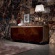 modernes Sideboard / Rosenholz / Leder / Marmor