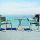 moderner Bistrotisch / HPL / Gestell aus Aluminium / rund