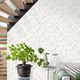 moderne Tapete / Blumenmotive / weiß / grün