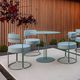 moderner Tisch / galvanisiertem Stahl / Gestell aus galvanisiertem Stahl / rund
