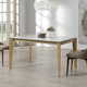 moderner Esstisch / Holz / Glas / Keramik