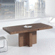 moderner Esstisch / Holz / Glas / Keramik