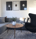 Couchtisch / skandinavisches Design / Eiche / Gestell aus Holz / rund