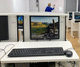 bodenstehender Computertisch. / modern / Metall / Laminat
