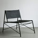 moderner Sessel / Leder / Metall / schwarz