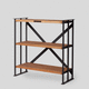 niedriges Regal / modern / Holz / Stahl