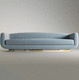 modernes Sofa / Samt / blau / Gestell aus Messing