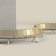 Stahl-Traversenbank / Aluminium / Holz / HDPE