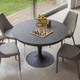 moderner Esstisch / Holz / Glas / Keramik