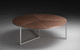 moderner Couchtisch / Nussbaum / aus lackiertem Metall / rund