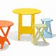 moderner Tisch / Holz / rund / klappbar