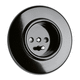 Unterputz-Steckdose / Bakelite® / modern / schwarz