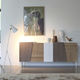 modernes Sideboard / lackiertes Holz / weiß / grau