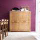 hohes Sideboard / modern / Massivholz / weiß