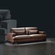 modernes Sofa / Leder / braun / Zweisitzer