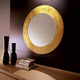 wandmontierter Spiegel / modern / rund / gold