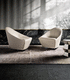 moderner Sessel / Leder / drehbar
