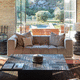 halbrundes Sofa / modern / Stoff / mit Armlehnen