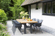 moderne Tisch- und Stuhlkombination / Aluminium / Harz / für Garten