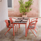 moderner Tisch / Holz / Gestell aus Stahl / rechteckig
