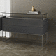 moderne Kommode / lackiertes Holz / Glas / Keramik