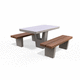 moderner Picknicktisch / Terrazzo / Gestell aus Beton / rechteckig