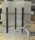 moderner Paravent / Glas / Bronze