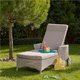 moderne Terrassenliege / Stoff / thermolackiertes Aluminium / HDPE