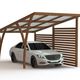 Holz-Carport / für Gewerbegebrauch / mit integrierten Solarmodulen