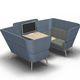 modernes Sofa / Stoff / mit hoher Rückenlehne / für Konzentration und Privatsphäre