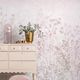 moderne Tapete / Vlies / Blumenmotive / rosa