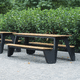 moderner Picknicktisch / Massivholz / Gestell aus Aluminium / rechteckig