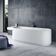 ovale Badewanne / freistehend / Mineralwerkstoff / weiß