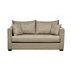 Ecksofa / Bett / beige / Stoff